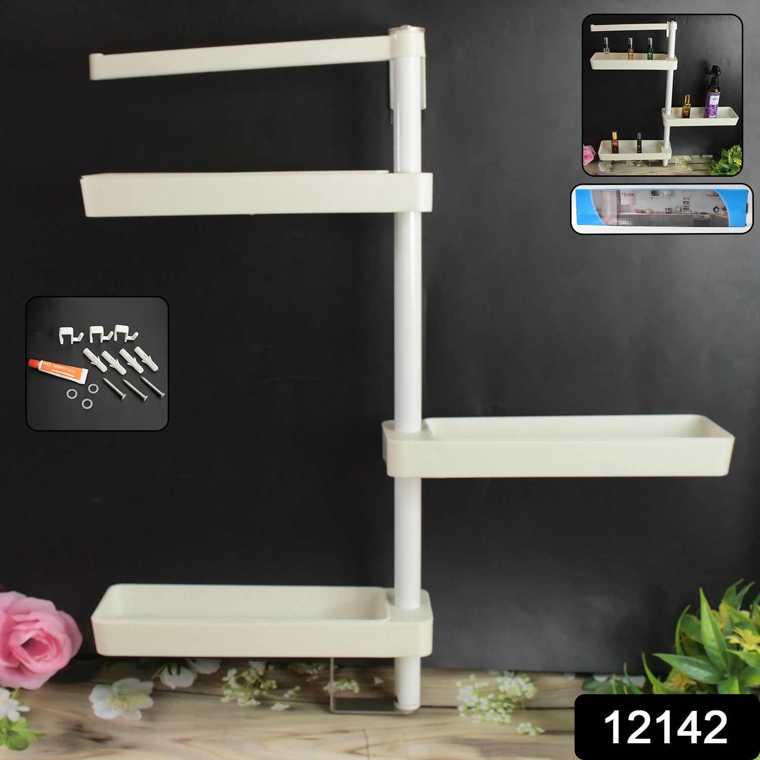 Kitchen Organization Rotating Shelf Storage Racks Multipurpose Adjustable (1 Set) Kitchen Organization Rotating Shelf Storage Racks Multipurpose Adjustable (1 Set)